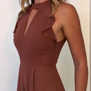 Mauve ruffled romper